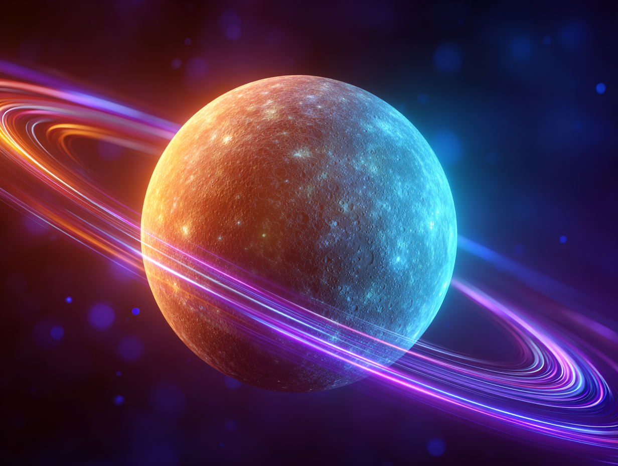 leonelkrea_A_glowing_planet_Mercury_in_space_surrounded_by_re_7b4b6da1-8a2c-4d38-b748-c4ccccb07323_1