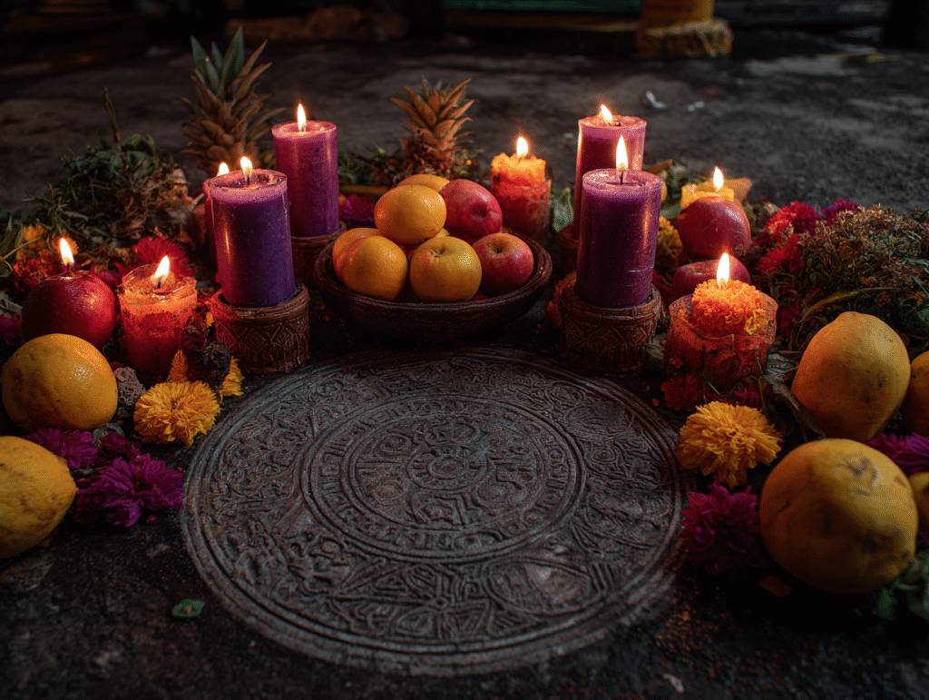 leonelkrea_A_sacred_voodoo_altar_with_candles_symbolic_veve_p_c5fa8a26-3906-48f5-952d-9e854fb42980_1